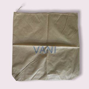 Vani Drawstring Dust Cover Bag 19" x 19" Tan and Gray nwot